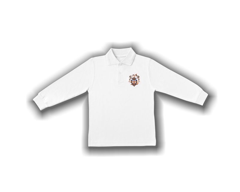 Polo Manga Larga Blanco Talla 3-4